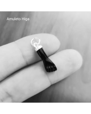 MINOPLATA COLGANTE HIGA PUNO NEGRO EN PLATA DE LEY