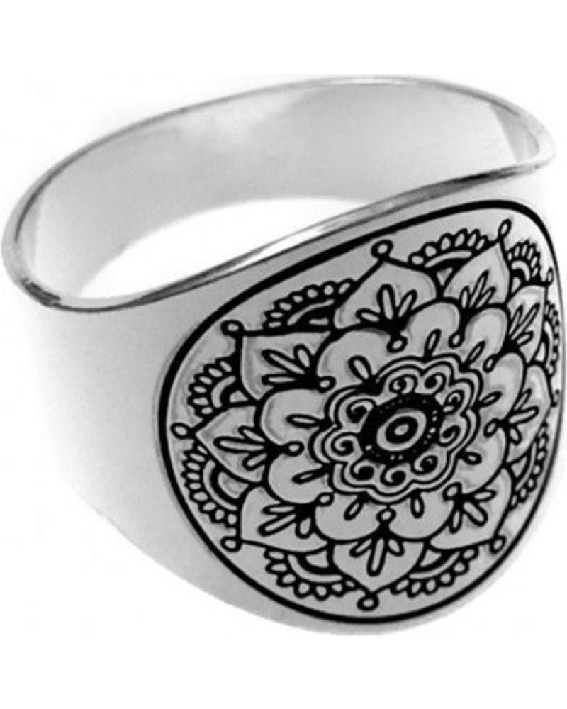 MINOPLATA ANILLO GRABADO LASER FLOR DE PLATA DE LEY