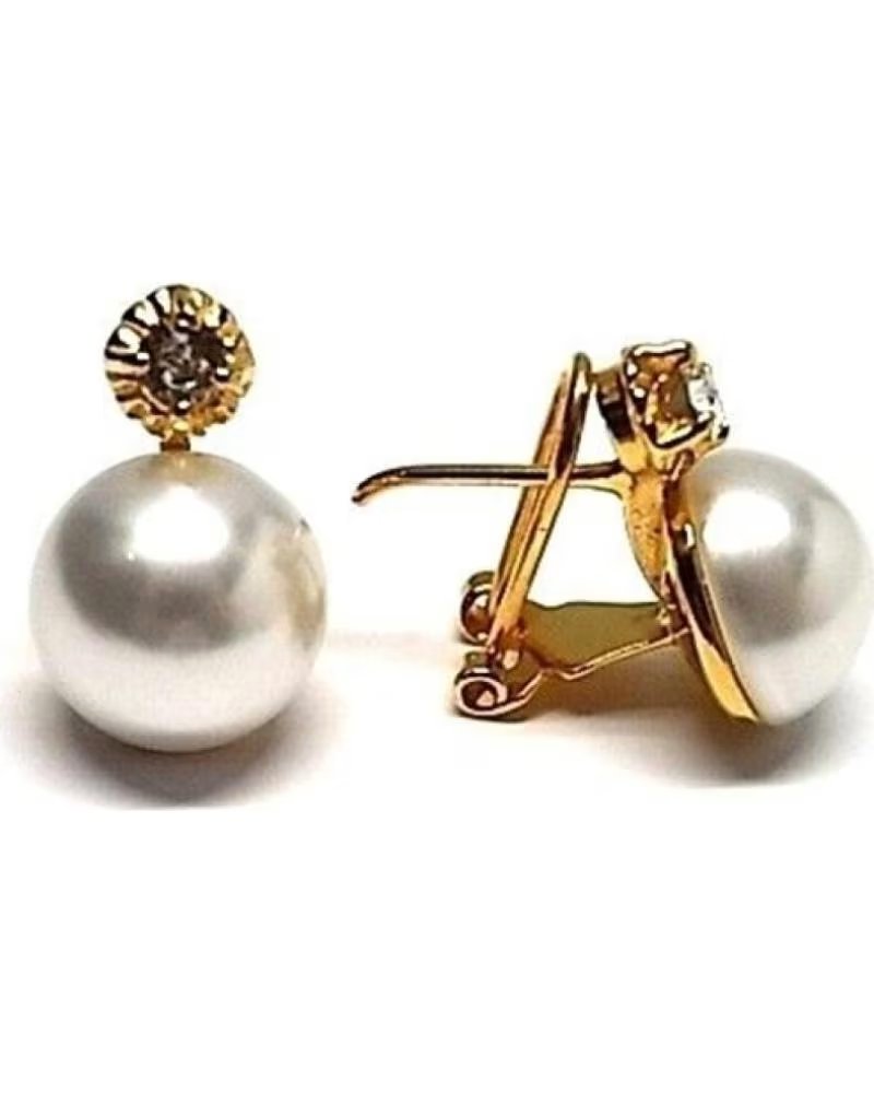 MINOPLATA PENDIENTES PERLAS JAPONESA 12 MM EN PLATA DE LEY DORADA