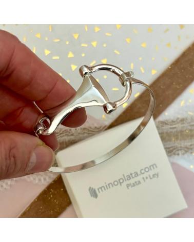 MINOPLATA PULSERA BRAZALETE ESTRIBO DE PLATA DE LEY