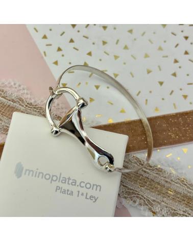 MINOPLATA PULSERA BRAZALETE ESTRIBO DE PLATA DE LEY