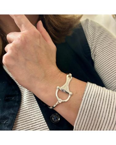 MINOPLATA PULSERA BRAZALETE ESTRIBO DE PLATA DE LEY