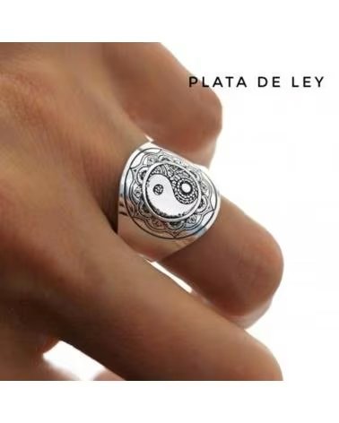 MINOPLATA ANILLO YIN YANG DE PLATA DE LEY
