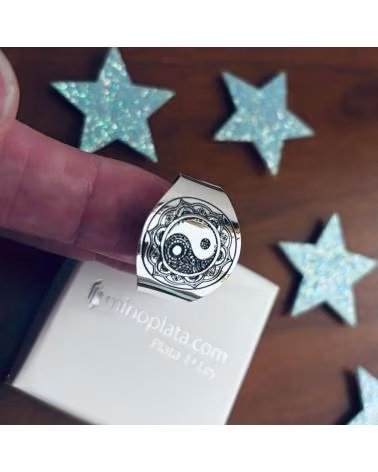 MINOPLATA ANILLO YIN YANG DE PLATA DE LEY