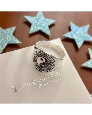 MINOPLATA ANILLO YIN YANG DE PLATA DE LEY