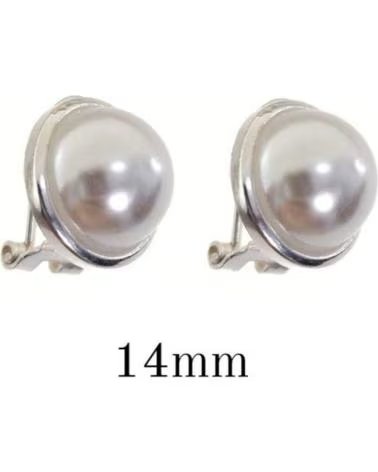 MINOPLATA PENDIENTES BOCEL DE PLATA DE LEY CON MEDIA PERLA 14 MM OMEGA
