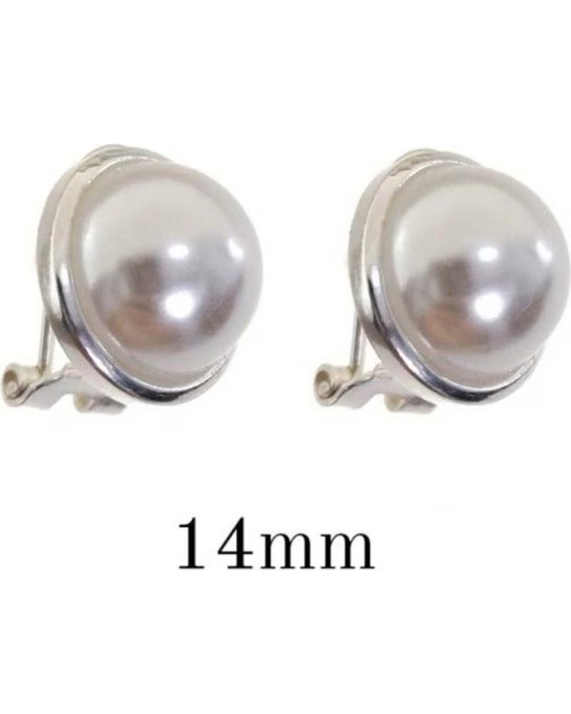 MINOPLATA PENDIENTES BOCEL DE PLATA DE LEY CON MEDIA PERLA 14 MM OMEGA