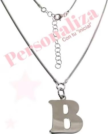 MINOPLATA GARGANTILLA INICIAL PERSONALIZADA DE PLATA DEL LEY