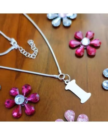 MINOPLATA GARGANTILLA INICIAL PERSONALIZADA DE PLATA DEL LEY