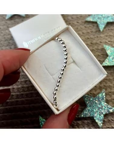 MINOPLATA PULSERA CON BOLAS DE PLATA DE LEY 3 MM