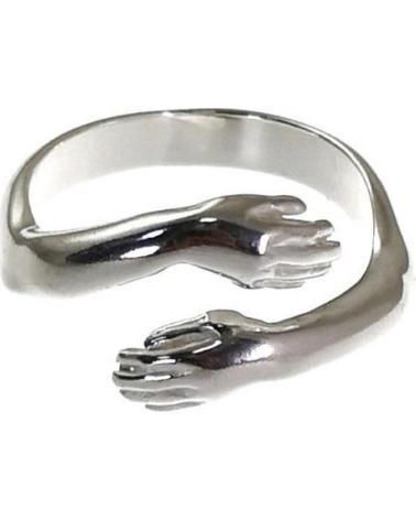 MINOPLATA ANILLO ABRAZO DE PLATA DE LEY PARA MUJER O PARA HOMBRE