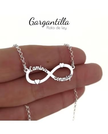 MINOPLATA GARGANTILLA INFINITO DE PLATA DE LEY CAMINA CONMIGO CORAZONE