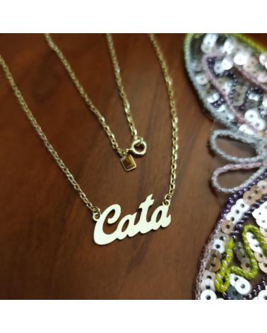 MINOPLATA GARGANTILLA PERSONALIZADA NOMBRE EN PLATA DE LEY DORADA