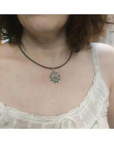 MINOPLATA MEDALLA CALADA VIRGEN DEL CARMEN DE PLATA DE LEY ENVEJECIDA