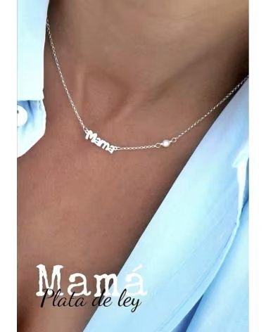 MINOPLATA GARGANTILLA MAMA DE PLATA DE LEY CON PERLA