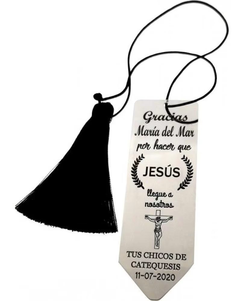 MINOPLATA PUNTO DE LIBRO PERSONALIZADO DE PLATA DE LEY CATEQUESIS