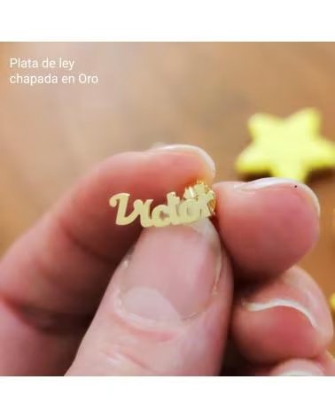 MINOPLATA PENDIENTE SUELTO 1 NOMBRE PERSONALIZADO PLATA DE LEY CHAPADA