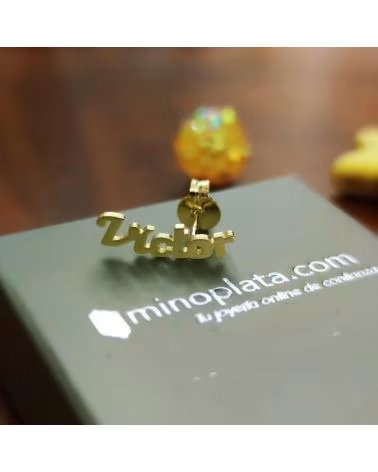 MINOPLATA PENDIENTE SUELTO 1 NOMBRE PERSONALIZADO PLATA DE LEY CHAPADA