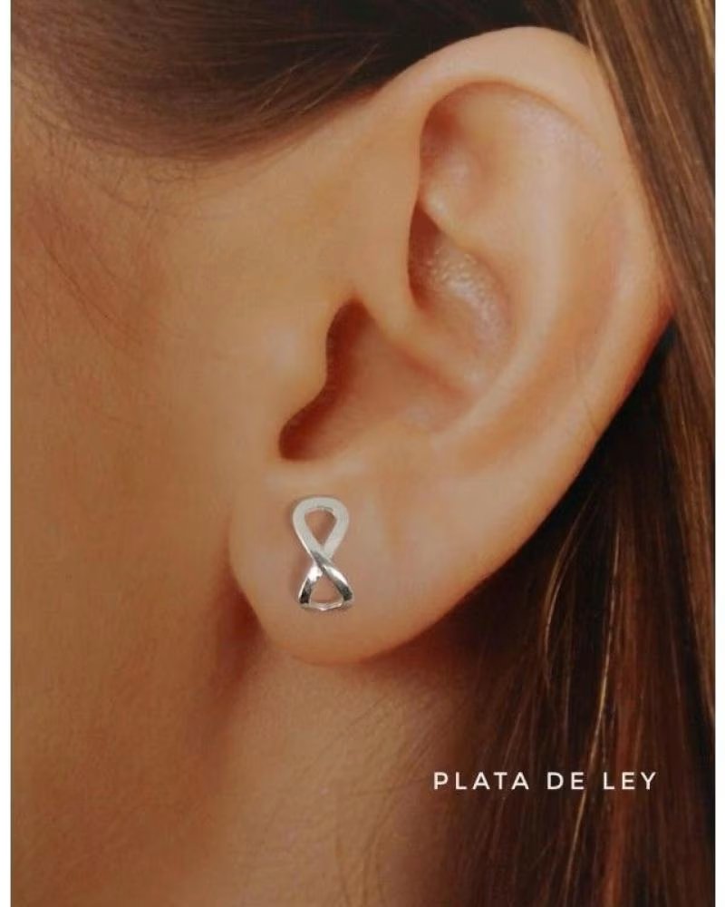 MINOPLATA PENDIENTES INFINITO DE PLATA DE LEY