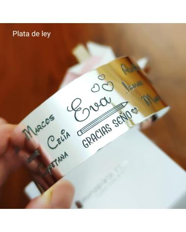 MINOPLATA BRAZALETE SENO DE PLATA DE LEY PERSONALIZADO CON NOMBRES 25