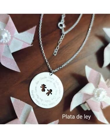 MINOPLATA GARGANTILLA DE PLATA DE LEY PERSONALIZADA CON NOMBRES ALUMNO