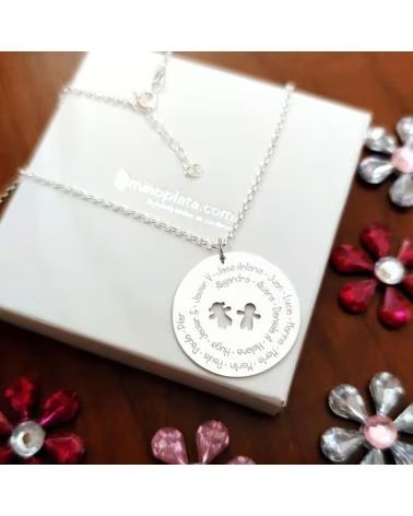 MINOPLATA GARGANTILLA DE PLATA DE LEY PERSONALIZADA CON NOMBRES ALUMNO