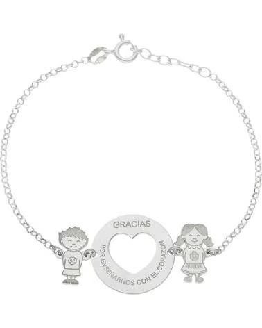 MINOPLATA PULSERA CORAZON CON NINOS PERSONALIZADA DE PLATA DE LEY