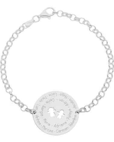 MINOPLATA PULSERA PERSONALIZADA NOMBRES ALUMNOS PLATA DE LEY 25 MM