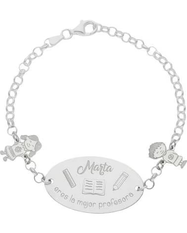 MINOPLATA PULSERA PERSONALIZADA PROFESORA NINOS DE PLATA DE LEY