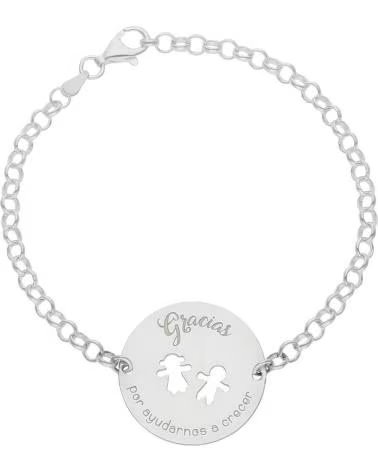 MINOPLATA PULSERA NINOS Y MENSAJE PERSONALIZADO DE PLATA PARA PROFESOR