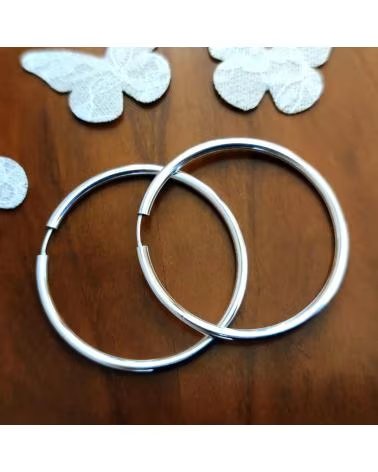 MINOPLATA PENDIENTES AROS GORDOS DE PLATA DE LEY 45 MM