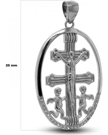 MINOPLATA MEDALLA CRUZ DE CARAVACA 20 MM DE PLATA RODIADA CON CIRCONIT
