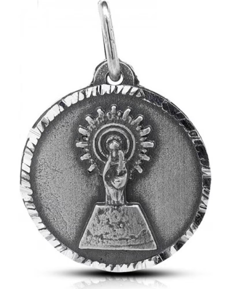 MINOPLATA MEDALLA VIRGEN DEL PILAR 20 MM DE PLATA DE LEY ENVEJECIDA