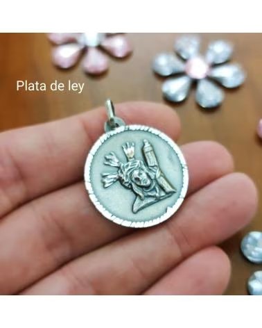MINOPLATA MEDALLA CRISTO DEL GRAN PODER 35 MM DE PLATA DE LEY ENVEJECI