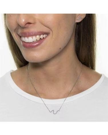 MINOPLATA JUEGO PENDIENTES Y COLLAR FIGURA DE PLATA RODIADA Y CIRCONIT
