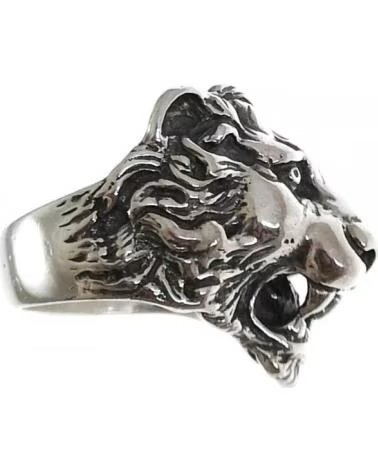 MINOPLATA ANILLO CABEZA DE LEON 3 CM DE PLATA ENVEJECIDA PARA HOMBRE