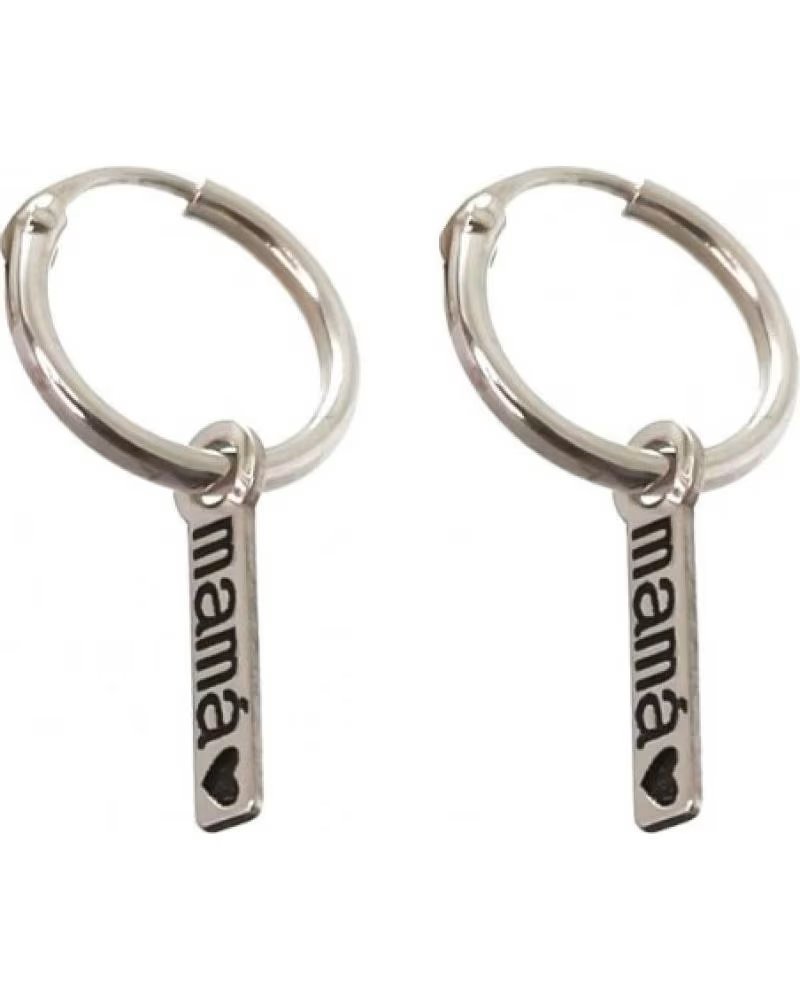 MINOPLATA AROS MINI 10 MM DE PLATA DE LEY COLGANTE MAMA
