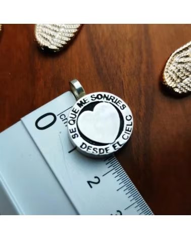 MINOPLATA COLGANTE GUARDA CENIZAS DE PLATA DE LEY CORAZON FRASE GRABAD
