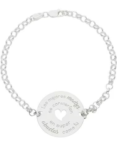 MINOPLATA PULSERA MADRE Y ABUELA CORAZON DE PLATA DE LEY 925