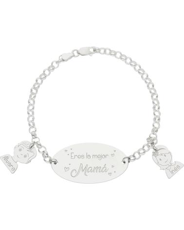 MINOPLATA PULSERA MAMA PERSONALIZADA NINOS NOMBRES DE PLATA DE LEY 925