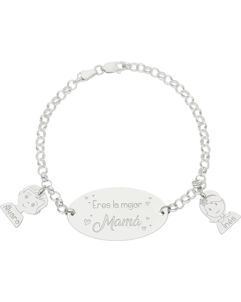 MINOPLATA PULSERA MAMA PERSONALIZADA NINOS NOMBRES DE PLATA DE LEY 925