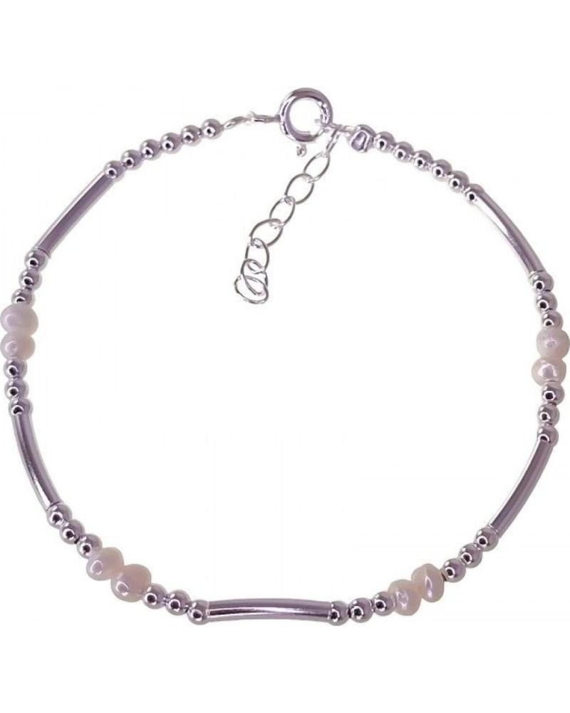 MINOPLATA PULSERA BOLAS Y PIEZAS DE PLATA DE LEY CON PERLAS CULTIVADAS