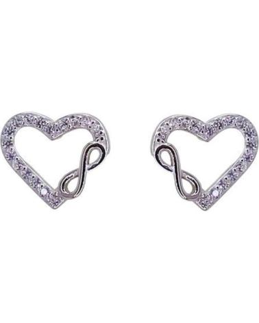 MINOPLATA PENDIENTES CORAZON CON INFINITO DE PLATA DE LEY CON CIRCONIT