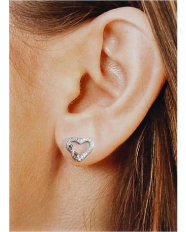 MINOPLATA PENDIENTES CORAZON CON INFINITO DE PLATA DE LEY CON CIRCONIT