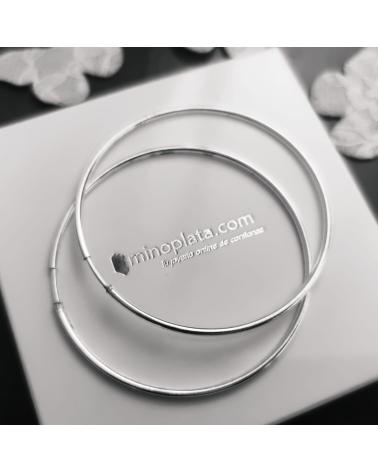 MINOPLATA AROS FINOS DE PLATA DE LEY 50MM