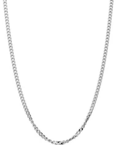 MINOPLATA CADENA BARBADA DE PLATA DE LEY RODIADA 50CM