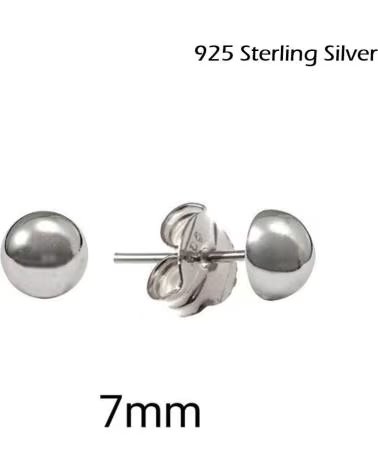 MINOPLATA PENDIENTES MEDIA BOLA 7MM DE PLATA DE LEY