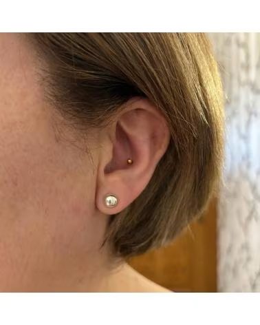 MINOPLATA PENDIENTES MEDIA BOLA 7MM DE PLATA DE LEY