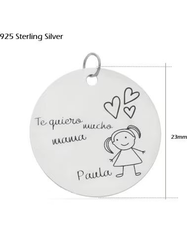 MINOPLATA COLGANTE DIBUJASUENOS DE PLATA DE LEY 23MM
