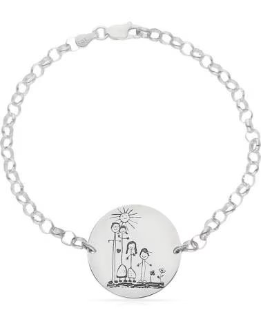 MINOPLATA PULSERA DE PLATA DE LEY 925 CON TU DIBUJO